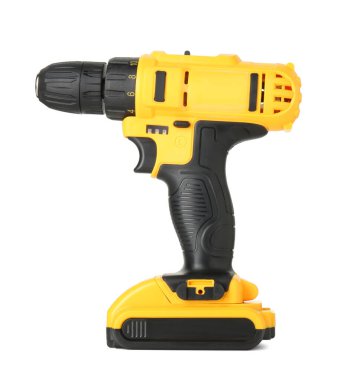 Modern kablosuz elektrikli tornavida beyaza izole edildi