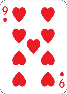 Kupa dokuzlusu. Bir iskambil kağıdı, illüstrasyon