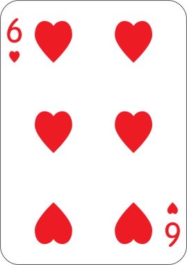 Kupa altılısı. Bir iskambil kağıdı, illüstrasyon