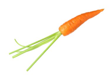 Taze olgun bir havuç beyazda izole edilmiş.