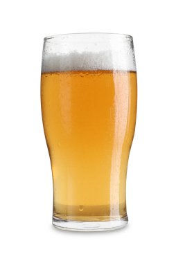 cam ile light bira üzerine beyaz izole