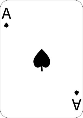 Ace of spades. One playing card, illustration clipart