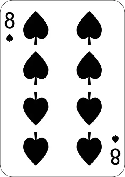 Stock image 8 of spades. One playing card, illustration