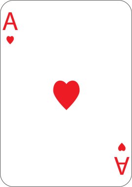 Kupa ası. Bir iskambil kağıdı, illüstrasyon