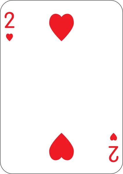 stock image 2 of hearts. One playing card, illustration