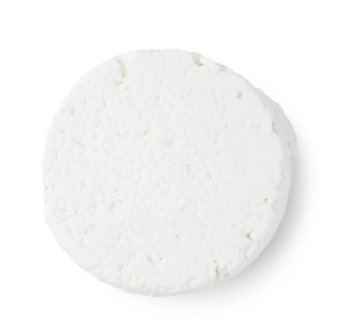 Taze ricotta (krem peynir) beyaz, üst görünümde izole