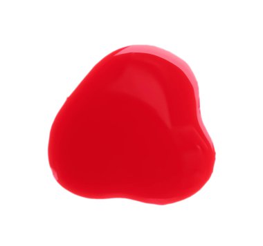 Blot kırmızı yazıcı mürekkebi beyaz, üst görünümde izole