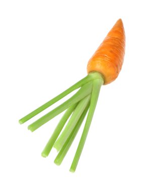 Taze olgun bir havuç beyazda izole edilmiş.