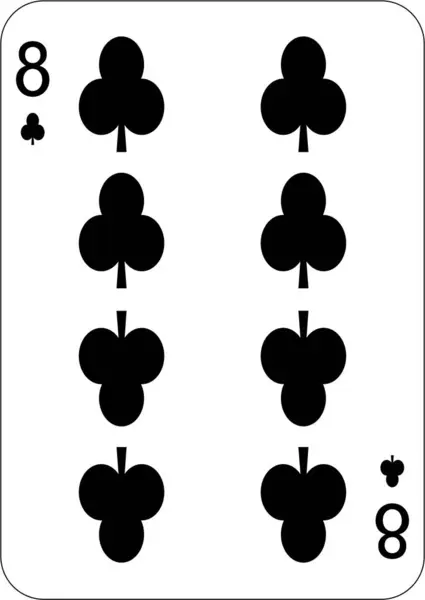 stock image 8 of clubs. One playing card, illustration