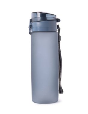 Beyaza izole edilmiş bir termo şişe. Bisiklet aksesuarı