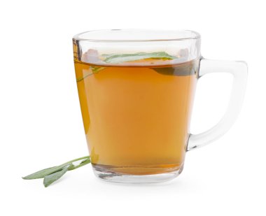 Aromatik bitkisel çay ve beyaz adaçayı.