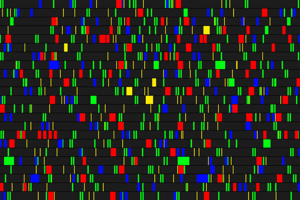 Visualization of DNA sequencing. Researches in genetics