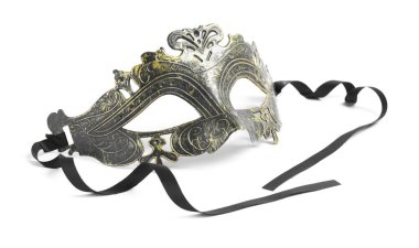 Güzel bir karnaval maskesi beyazda izole edilmiş