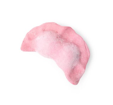 Bir donmuş hamur köftesi (varenyk) beyaz, üst görünümde izole