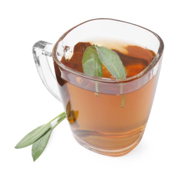 Aromatik bitkisel çay ve beyaz adaçayı.