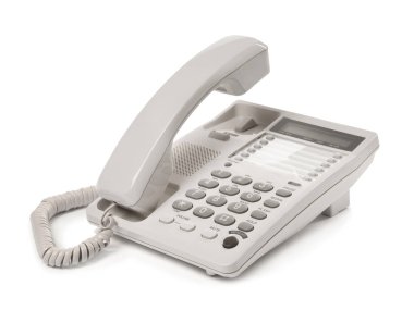 Bir telefon beyaza izole edilmiş. Modern teknoloji