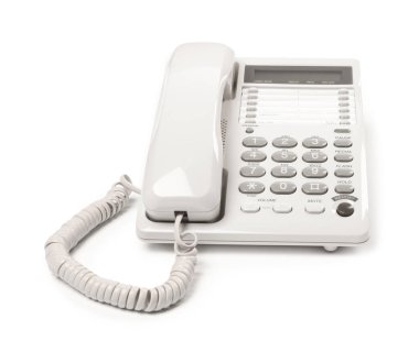 Bir telefon beyaza izole edilmiş. Modern teknoloji