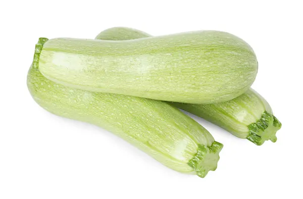 stock image Many fresh ripe zucchinis isolated on white