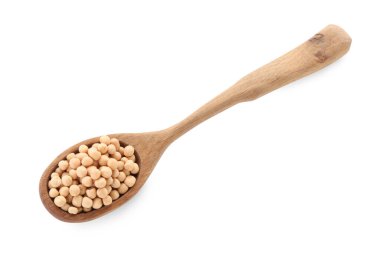 Kurumuş bezelyeli kaşık beyaz, üst manzara