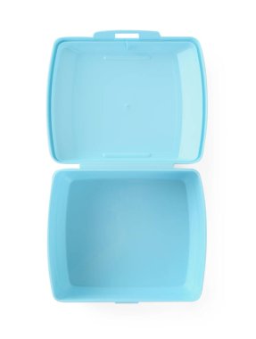 Boş plastik beslenme çantası beyaz, üst görünümde izole