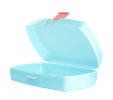 Boş plastik beslenme çantası beyaza izole edilmiş