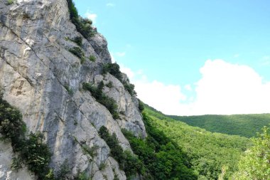 Dağlardaki kayalık uçurum manzarası