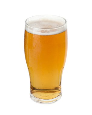 cam ile light bira üzerine beyaz izole