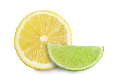 Taze limon ve beyaz izole limon