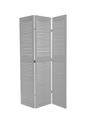 Gri katlanır ekran beyazda izole. İç öge