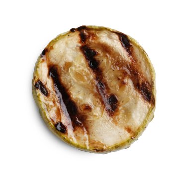 Lezzetli ızgara kabak dilimi, beyaz, üst manzara