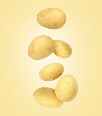 Altın arka planda taze patates