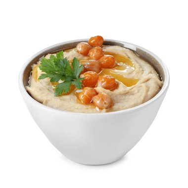 Zeytinyağı, nohut ve maydanozlu leziz humus.