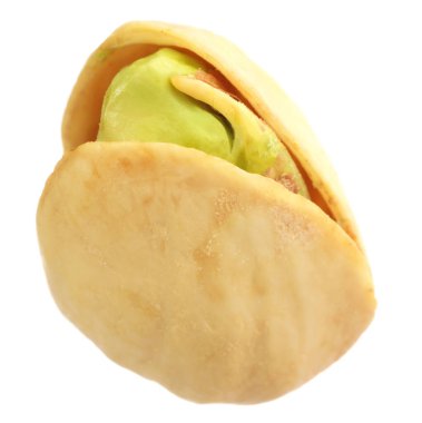 Lezzetli bir fıstıklı fıstık beyazda izole edilmiş.