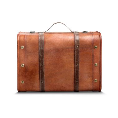 Beyaz arka planda tutacağı olan eski bavul