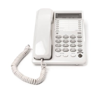 Bir telefon beyaza izole edilmiş. Modern teknoloji