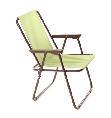 Bir katlanır sandalye beyaza izole edilmiş. Balıkçılık malzemeleri