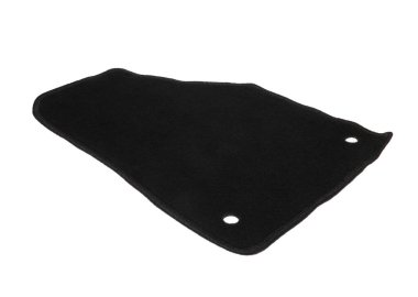 Bir siyah araba paspası beyaz üzerine izole edilmiş.