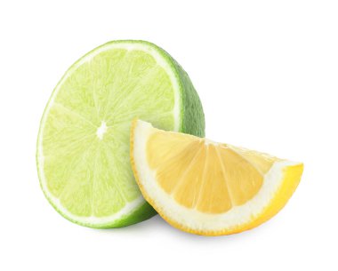 Taze limon ve beyaz izole limon