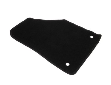 Bir siyah araba paspası beyaz üzerine izole edilmiş.