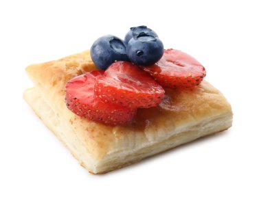 Lezzetli poğaça ve beyaz böğürtlen.