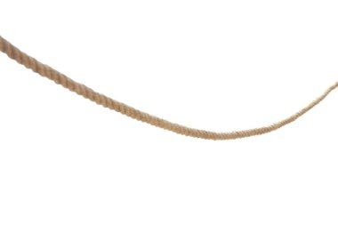 Bir örülmüş kenevir ipi beyaza izole edilmiş.