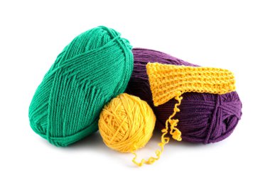 Parlak iplikler ve örnek beyaz üzerinde izole