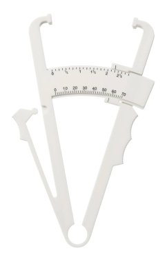 Plastik gövde yağ kalibresi beyaza izole edilmiş.