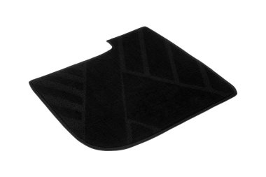 Bir siyah araba paspası beyaz üzerine izole edilmiş.