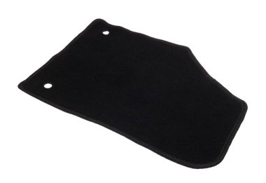 Bir siyah araba paspası beyaz üzerine izole edilmiş.