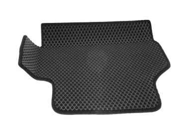 Bir siyah lastik araba paspası beyaza izole edilmiş.