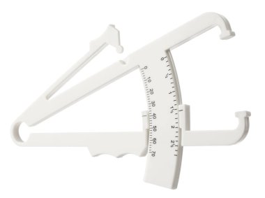 Plastik gövde yağ kalibresi beyaza izole edilmiş.