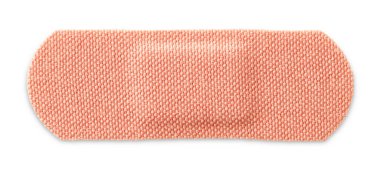 Tıbbi yapıştırıcı bandaj beyaz, üst görünümde izole