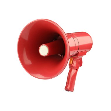 Beyazda izole edilmiş bir kablosuz megafon hoparlörü