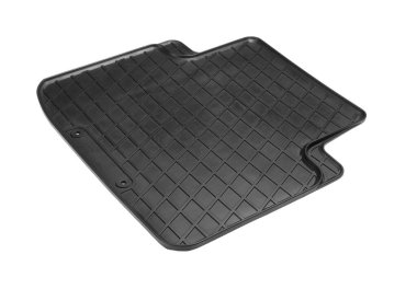 Bir siyah lastik araba paspası beyaza izole edilmiş.